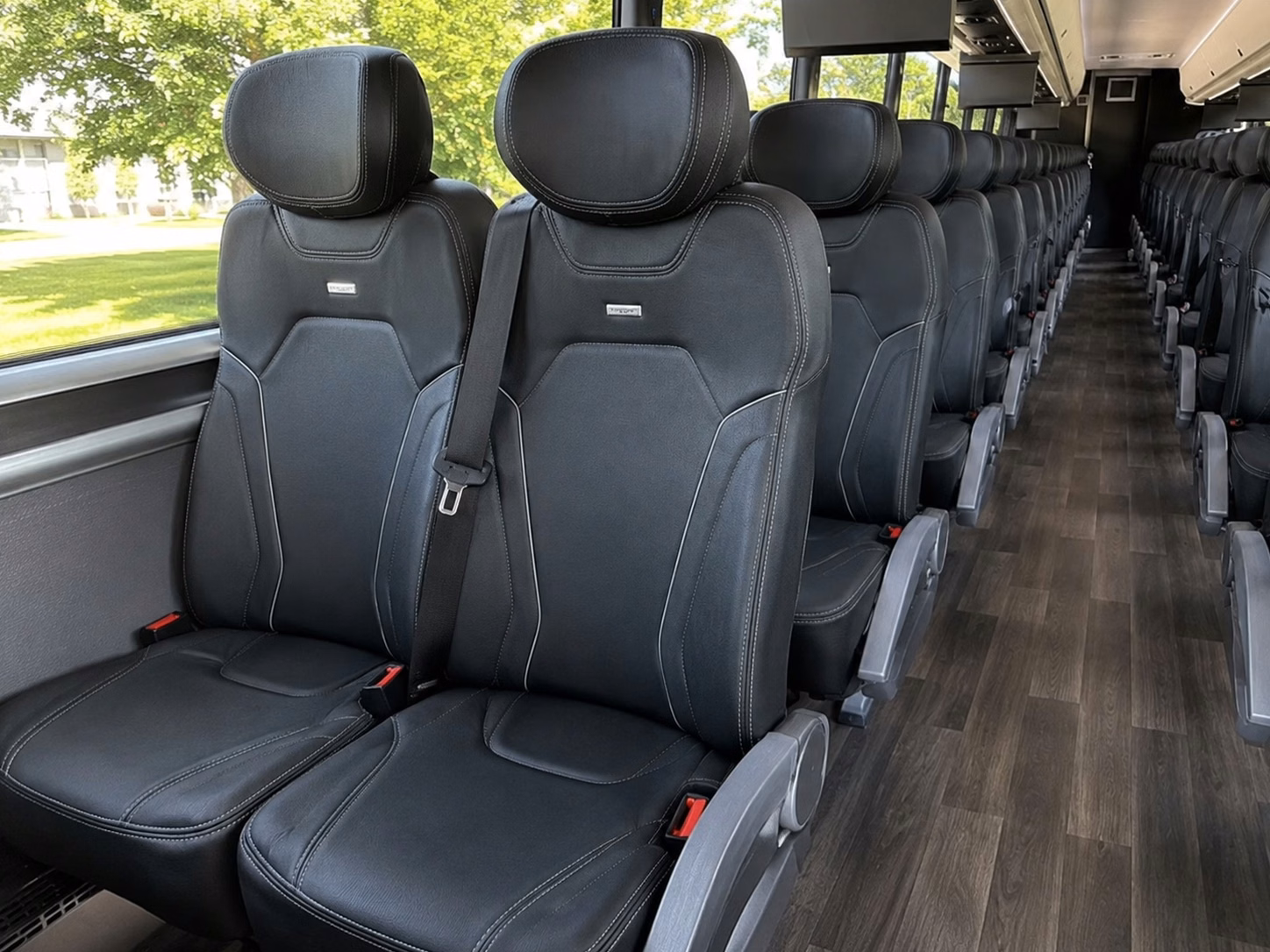 56 passenger charter bus inside